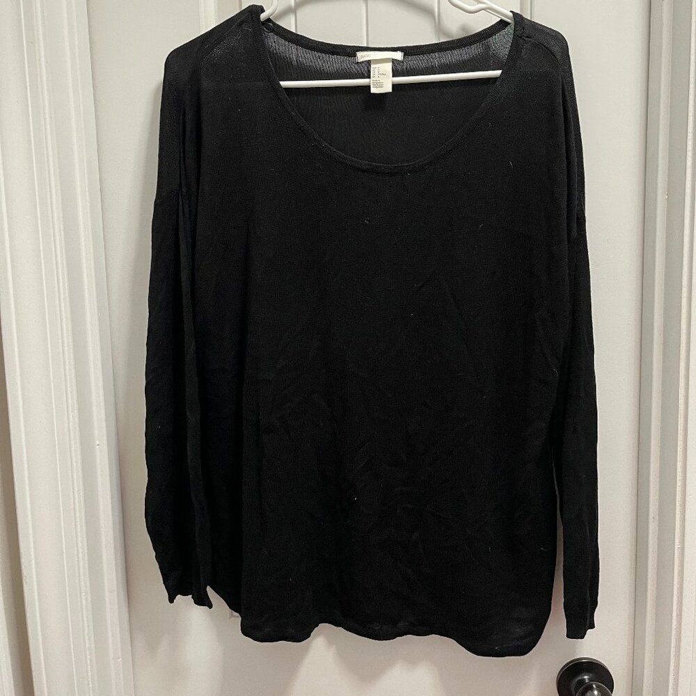 H&M Basic Black Womens Sweater Size Medium Long Sleeve